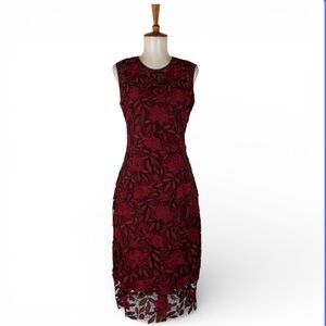 White House Black Market Tonal Lace‎ Dress Women’s 4 NWT WHBM Sleeveless Sheath